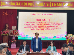 Đảng ủy xã Song Phương Lấy ý kiến góp ý các đồng chí Nguyên lãnh đạo xã qua các thời kỳ vào dự thảo Báo cáo chính trị trình đại hội đại biểu Đảng bộ xã Song Phương khóa XXII, nhiệm kỳ 2025 – 2030.