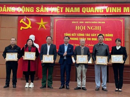 Đảng ủy - UBND phường Lĩnh Nam tổ chức Hội nghị Tổng kết công tác xây dựng Đảng và phong trào thi đua năm 2024
