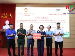 Tập đoàn Sunhouse trao kinh phí 200 triệu đồng hỗ trợ xây dựng Nhà Đại đoàn kết tại xã Kiều Phú