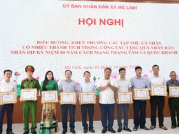 Xã Mê Linh: Biểu dương, khen thưởng các tập thể, cá nhân tiêu biểu trong công tác tặng quà Nhân dân nhân dịp kỷ niệm 80 năm Cách mạng Tháng Tám và Quốc khánh 2/9