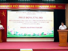 Xã Dương Hoà phát động ủng hộ đồng bào khắc phục thiệt hại do bão lũ gây ra và ủng hộ Quỹ “Vì người nghèo”, an sinh xã hội năm 2025