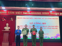 Công an xã Vĩnh Thanh ra mắt chi đoàn Công an xã và chi hội phụ nữ Công an xã