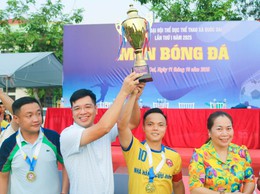 Giải bóng đá nam sân 7 Đại hội Thể dục Thể thao xã Quốc Oai lần thứ I năm 2025 khép lại thành công rực rỡ