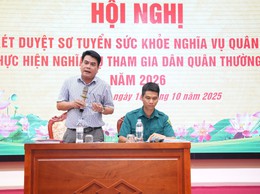 Hội đồng nghĩa vụ Quân sự xã họp xét duyệt sơ tuyển sức khoẻ nghĩa vụ Quân sự và thực hiện nghĩa vụ Công an nhân dân năm 2026, lực lượng Dân quân thường trực