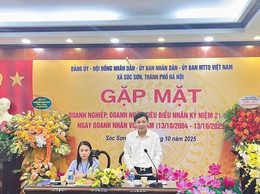 XÃ SÓC SƠN GẶP MẶT DOANH NGHIỆP NHÂN KỶ NIỆM 21 NĂM NGÀY DOANH NHÂN VIỆT NAM 13/10