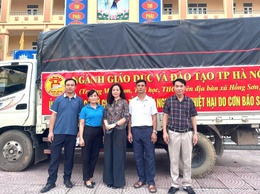 5 tấn nhu yếu phẩm và vật dụng học tập từ ngành Giáo dục xã Hồng Sơn tiếp sức học sinh tỉnh Thái Nguyên