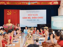 TRƯỜNG THCS VĨNH TUY TỔ CHỨC HỘI NGHỊ CÁN BỘ, VIÊN CHỨC NĂM HỌC 2025 - 2026