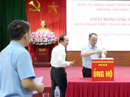 Phường Phú Diễn phát động ủng hộ đồng bào bị thiệt hại do mưa bão