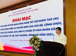 Tập huấn ứng dụng công nghệ trí tuệ nhân tạo (AI) cho 273 cán bộ, công chức, viên chức và Tổ chuyển đổi số cộng đồng. 