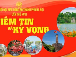 CHÀO MỪNG ĐẠI HỘI ĐẢNG BỘ TP HÀ NỘI LẦN THỨ VXVIII: TIÊN PHONG VƯƠN MÌNH CÙNG DÂN TỘC, XÂY DỰNG THỦ ĐÔ VĂN MINH, HIỆN ĐẠI, NHÂN DÂN HẠNH PHÚC