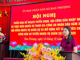 UBND xã Đan Phượng triển khai kế hoạch Tuyển chọn, gọi công dân nhập ngũ và thực hiện nghĩa vụ tham gia Công an nhân dân năm 2026.