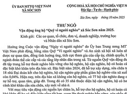 UỶ BAN MTTQ VIỆT NAM XÃ SÓC SƠN: VẬN ĐỘNG ỦNG HỘ 