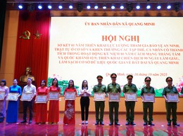 Xã Quang Minh sơ kết 01 năm triển khai lực lượng bảo vệ an ninh, trật tự ở cơ sở