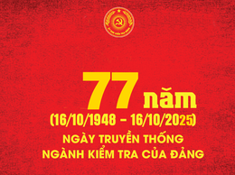 Ngành Kiểm tra Đảng tiếp tục phát huy truyền thống vẻ vang 77 năm xây dựng và trưởng thành