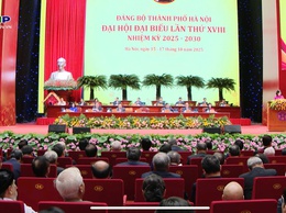 Khai mạc Đại hội đại biểu Đảng bộ thành phố Hà Nội lần thứ XVIII, nhiệm kỳ 2025-2030