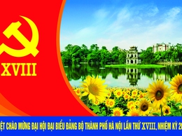 Chào mừng Đại hội đại biểu Đảng bộ thành phố Hà Nội lần thứ XVIII