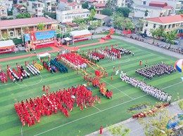 Xã Quốc Oai tưng bừng khai mạc Đại hội Thể dục Thể thao lần thứ Nhất khơi dậy khát vọng vươn lên từ sức mạnh đoàn kết trên mảnh đất anh hùng