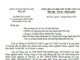 THU HỒI THUỐC VIDUTADIN (DESLORATADIN 0,5MG/1ML) KHÔNG ĐẠT CHẤT LƯỢNG