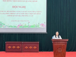 HĐND xã Quang Minh tổ chức lớp tập huấn, bồi dưỡng kỹ năng hoạt động cho đại biểu HĐND xã khóa I, nhiệm kỳ 2021 - 2026

