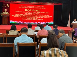 UBND xã Thiên Lộc tổ chức hội nghị triển khai phương án thực hiện cưỡng chế kiểm đếm bắt buộc Dự án: đầu tư xây dựng tuyến đường phía tây bắc chợ Mun theo quy hoạch.