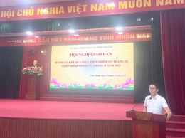 XÃ VĨNH THANH TỔ CHỨC HỘI NGHỊ GIAO BAN ĐÁNH GIÁ KẾT QUẢ THỰC HIỆN NHIỆM VỤ THÁNG 10, TRIỂN KHAI NHIỆM VỤ THÁNG 11 NĂM 2025