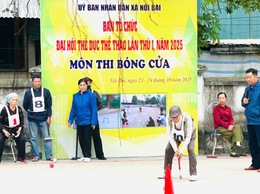 Khai mạc thi đấu môn bóng cửa - Một nội dung trong Đại hội Thể dục thể thao xã Nội Bài lần thứ nhất năm 2025