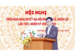 Đảng bộ Bệnh viện Bệnh nhiệt đới Trung ương tổ chức hội nghị quán triệt Nghị quyết Đại hội và các Chương trình trọng tâm toàn khoá của BCH Đảng bộ xã Thiên Lộc khoá I, nhiệm kỳ 2025 - 2030