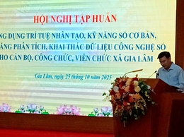 UBND xã Gia Lâm tổ chức hội nghị tập huấn ứng dụng trí tuệ nhân tạo và kỹ năng số cho đội ngũ cán bộ,công chức, viên chức