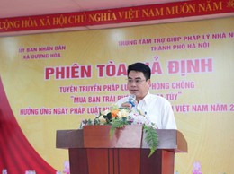UBND Xã Dương Hoà tổ chức Phiên toà giả định tuyên truyền pháp luật về phòng, chống “Mua, bán trái phép chất ma tuý”