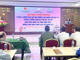HỘI PHỤ NỮ XÃ VĨNH THANH PHỐI HỢP ĐOÀN THANH NIÊN TỔ CHỨC HỘI NGHỊ TUYÊN TRUYỀN PHÒNG, CHỐNG BẠO LỰC HỌC ĐƯỜNG, MA TÚY, XÂM HẠI PHỤ NỮ VÀ TRẺ EM
