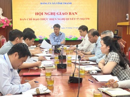 BAN CHỈ ĐẠO THỰC HIỆN NGHỊ QUYẾT 57-NQ/TW XÃ VĨNH THANH TỔ CHỨC HỘI NGHỊ GIAO BAN THÁNG 10 NĂM 2025

