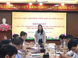 HỘI ĐỒNG NHÂN DÂN XÃ VĨNH THANH TỔ CHỨC KHẢO SÁT CÔNG TÁC TRẬT TỰ ĐÔ THỊ, VĂN MINH ĐÔ THỊ TRÊN ĐỊA BÀN XÃ VĨNH THANH.