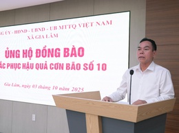 Xã Gia Lâm tổ chức ủng hộ đồng bào khắc phục hậu quả cơn bão số 10
