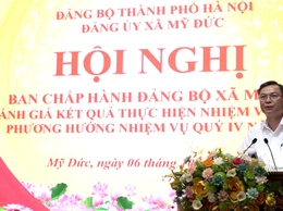 Đảng ủy xã Mỹ Đức thảo luận, đánh giá tình hình thực hiện nhiệm vụ quý III, triển khai phương hướng, nhiệm vụ quý IV năm 2025