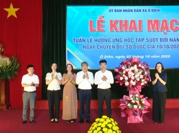 Xã Ô Diên khai mạc Tuần lễ hưởng ứng học tập suốt đời và phát động phong trào thi đua đổi mới sáng tạo, chuyển đổi số