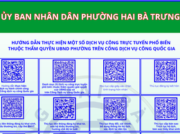 Phường Hai Bà Trưng: Tuyên truyền mã QR về các TTHC thuộc thẩm quyền UBND phường và các trang thông tin phục vụ Nhân dân.