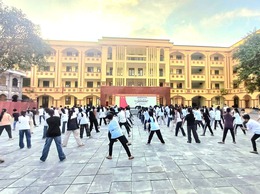 Yên Xuân đang nỗ lực tập luyện chuẩn bị cho Đại hội TDTT xã Yên Xuân Lần I, năm 2025