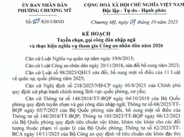 Phường Chương Mỹ triển khai kế hoạch tuyển chọn, gọi công dân nhập ngũ và thực hiện nghĩa vụ tham gia Công an nhân dân năm 2026