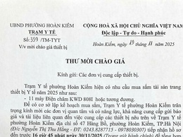Trạm Y tế phường Hoàn Kiếm Thông báo thư mời chào giá