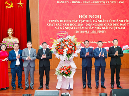 Xã Yên Lãng tổ chức Hội nghị tuyên dương tập thể, cá nhân có thành tích xuất sắc năm học 2024–2025 và kỷ niệm 43 năm Ngày Nhà giáo Việt Nam 20/11