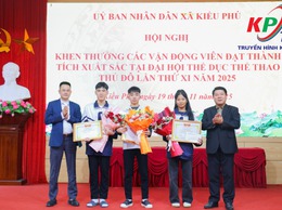 UBND xã Kiều Phú khen thưởng 3 VĐV xuất sắc đạt giải tại ĐH TDTT Thủ đô Hà Nội lần thứ XI năm 2025