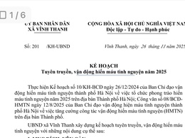 Vĩnh Thanh triển khai Kế hoạch tuyên truyền, vận động hiến máu tình nguyện năm 2025