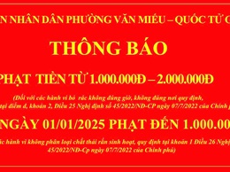 UBND PHƯỜNG VĂN MIẾU – QUỐC TỬ GIÁM THÔNG BÁO VỀ XỬ LÝ VI PHẠM LIÊN QUAN ĐẾN VIỆC ĐỔ RÁC VÀ PHÂN LOẠI CHẤT THẢI