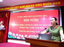 Hội nghị tập huấn về bảo vệ bí mật nhà nước trên địa bàn xã Dương Hòa
