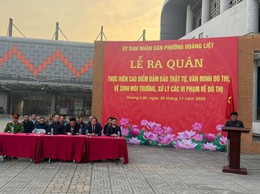 Phường Hoàng Liệt tổ chức Lễ ra quân thực hiện cao điểm đảm bảo trật tự, văn minh đô thị, vệ sinh môi trường, xử lý các vi phạm về đô thị trên địa bàn Phường