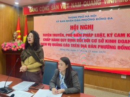 Hội nghị tuyên truyền, phổ biến pháp luật và ký cam kết chấp hành quy định đối với các cơ sở kinh doanh dịch vụ quảng cáo