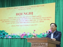 Xã Quang Minh tổ chức hội nghị tuyên truyền công tác giải phóng mặt bằng Dự án Khu đô thị cao cấp Mê Linh