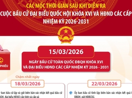 CÁC MỐC THỜI GIAN SAU KHI DIỄN RA CUỘC BẦU CỬ ĐẠI BIỂU QUỐC HỘI KHÓA XVI VÀ HĐND CÁC CẤP NHIỆM KỲ 2026-2031