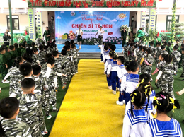 Trường Mầm non Thọ An tổ chức Chương trình “ Chiến sĩ tí hon” năm học 2025- 2026