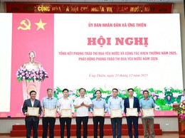 UBND xã Ứng Thiên tổng kết phong trào thi đua yêu nước và công tác khen thưởng năm 2025, phát động phong trào thi đua năm 2026